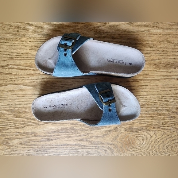 Baxter & Wells Shoes - Baxter & Wells Made In Spain (Like Birkenstocks) Blue Sandals Women's Si…